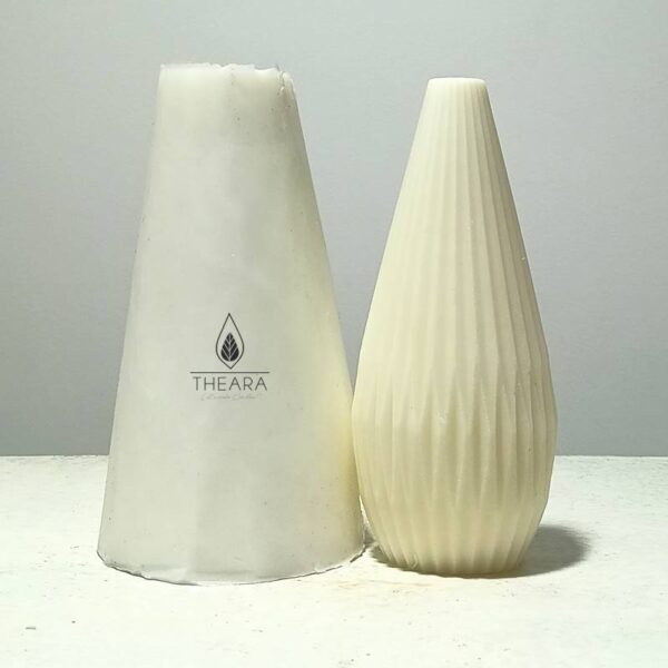 Stripped Long Vase Pillar Silicone Candle Mould