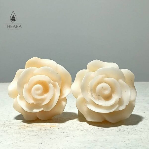 Flat Round Rose Silicone Candle Mould