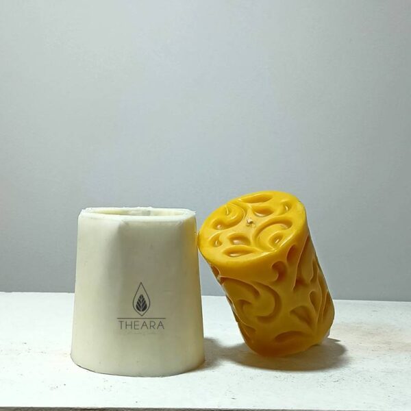 Floral Design Long Silicone Candle Mould