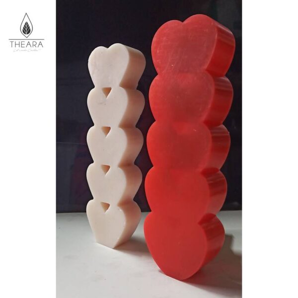 Multi Heart Pillar Silicone Candle Mould