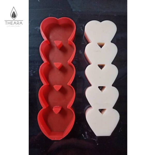 Multi Heart Pillar Silicone Candle Mould