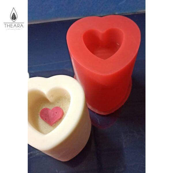 Large Heart Pillar Silicone Candle Mould